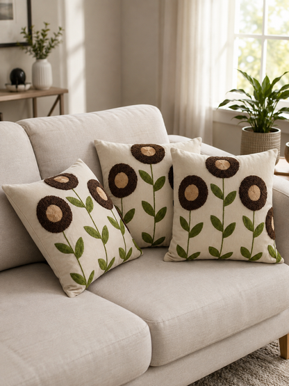 Soft Velvet Traditonal Embroidery Cushion Covers 16 x 16 inches