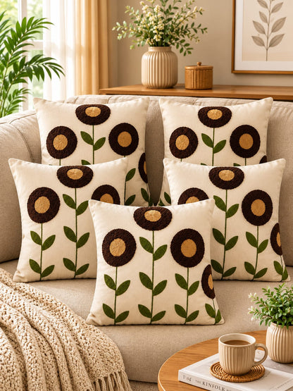 Soft Velvet Traditonal Embroidery Cushion Covers 16 x 16 inches