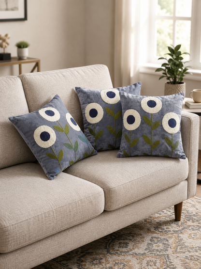 Soft Velvet Traditonal Embroidery Cushion Covers 16 x 16 inches
