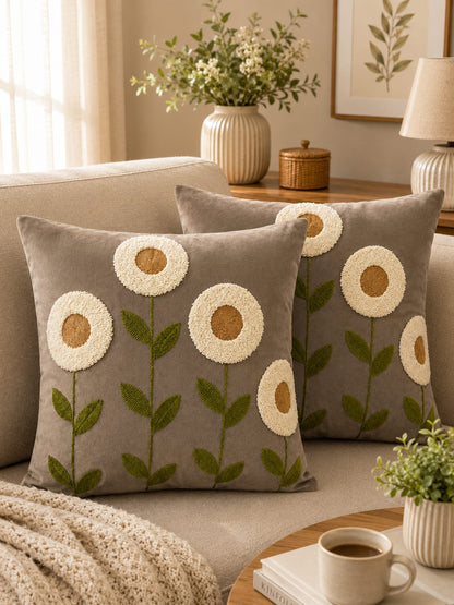 Soft Velvet Traditonal Embroidery Cushion Covers 16 x 16 inches