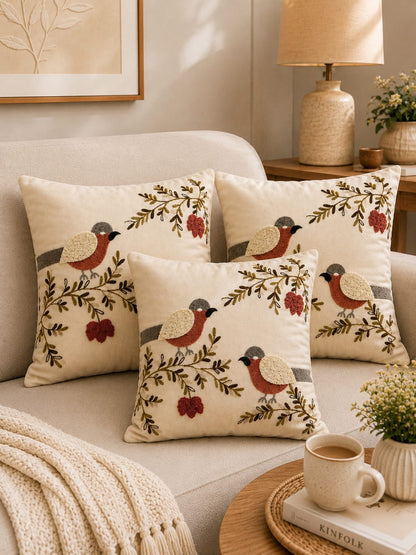Soft Velvet Traditonal Embroidery Cushion Covers 16 x 16 inches