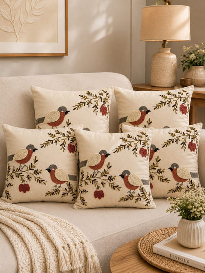 Soft Velvet Traditonal Embroidery Cushion Covers 16 x 16 inches