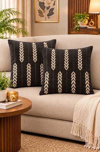 Heavy Zari Embroidery Cushion Cover | 16 x 16 Inch