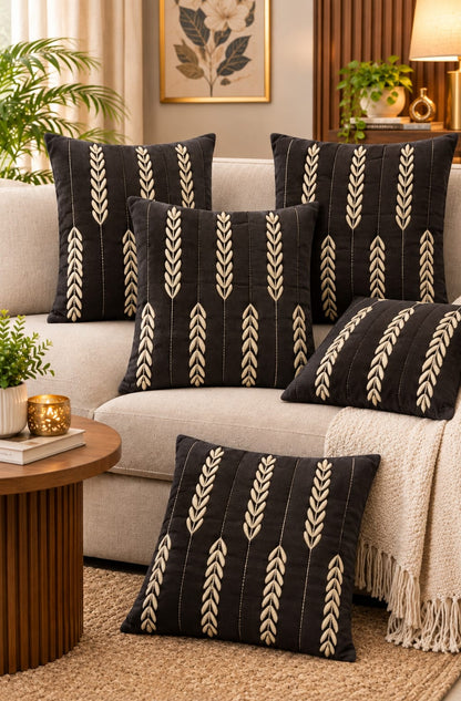 Heavy Zari Embroidery Cushion Cover | 16 x 16 Inch