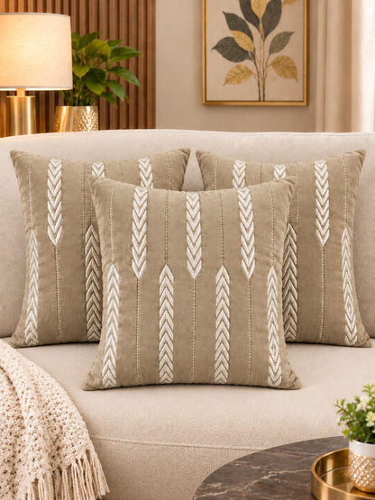 Heavy Zari Embroidery Cushion Cover | 16 x 16 Inch