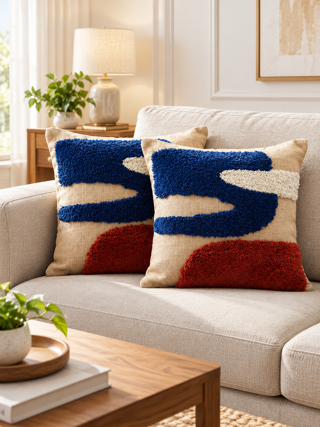 Slub Cotton & Taffeta Cushion Covers 16 x 16 Inch