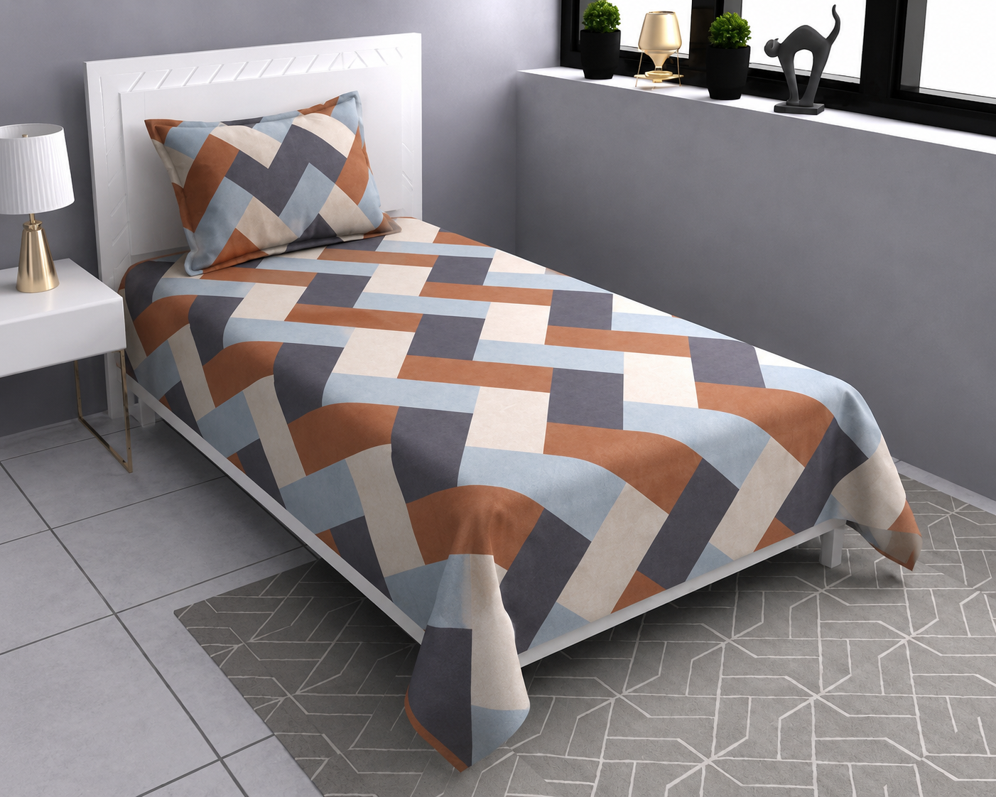 Soft Pollycotton Floral Bedsheet 220 TC Bedsheet with Maching  pillow cover