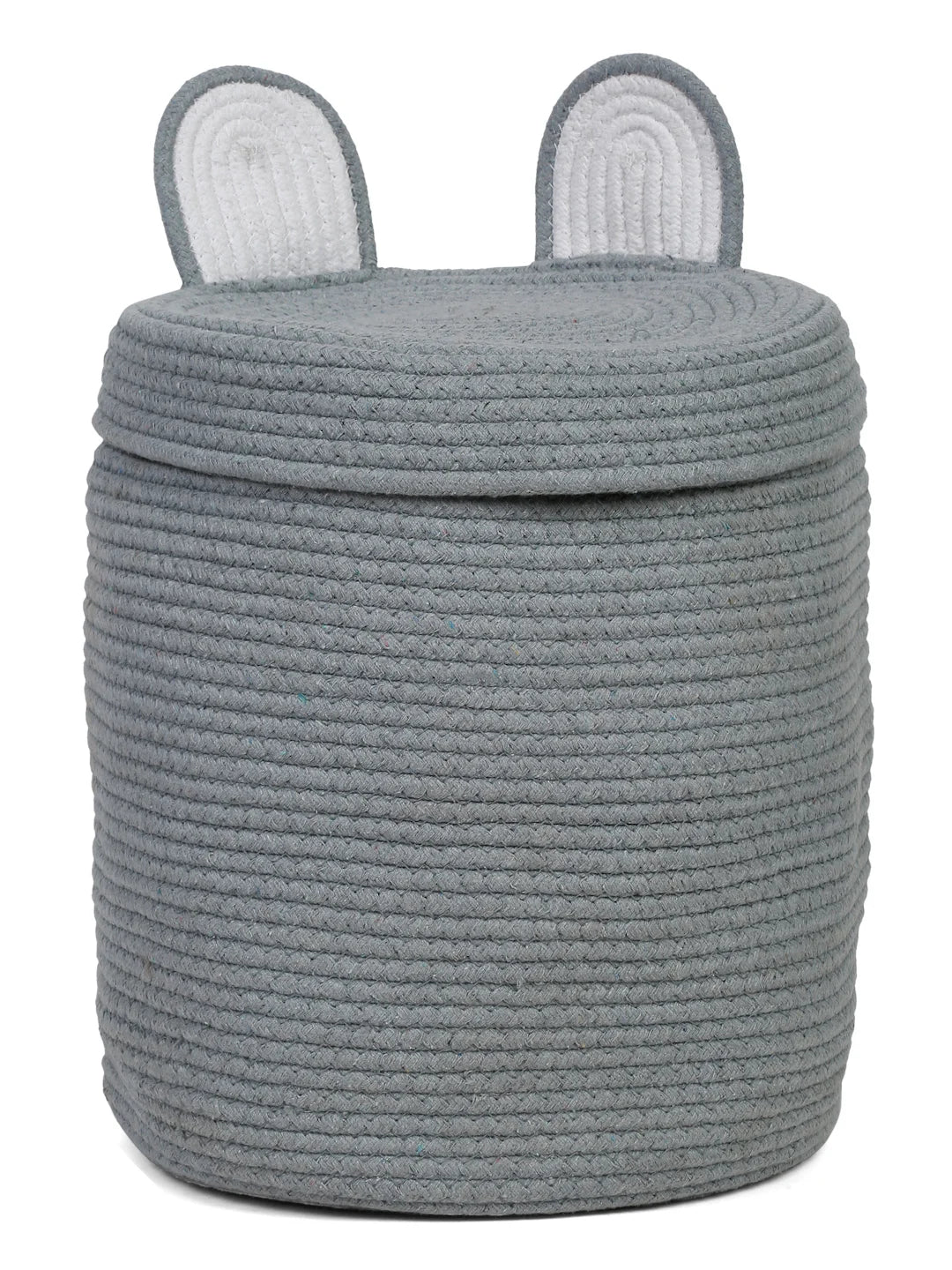 Foldable jute cotton bear laundry bag