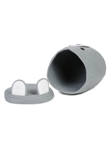 Solid gray bear storage hamper for kids’ clothes