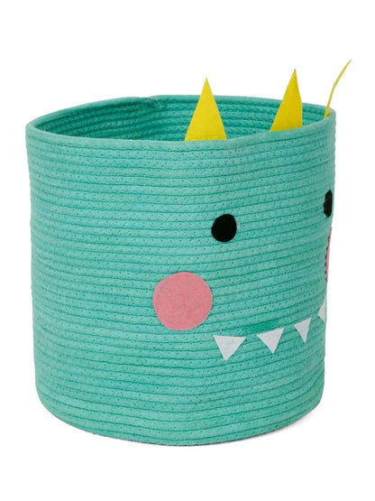 Handwoven jute cotton monster laundry bin