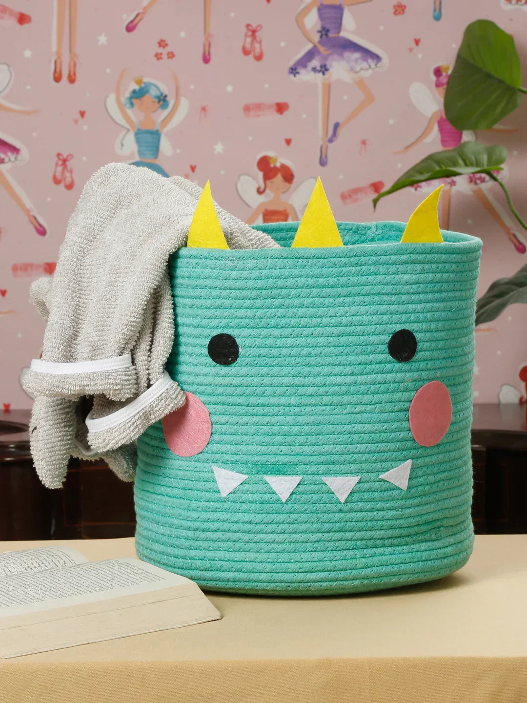 Fun monster face storage basket for kids’ room