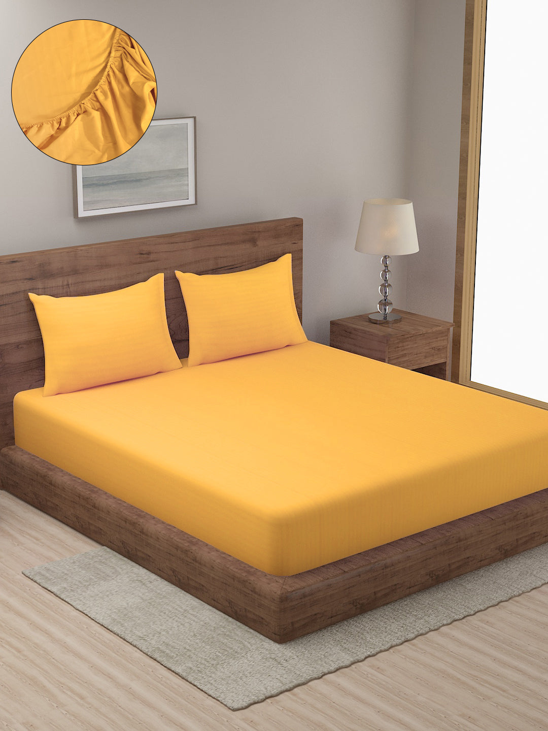 Satin Cotton Striped Premium Bedsheet with  Pillow Covers