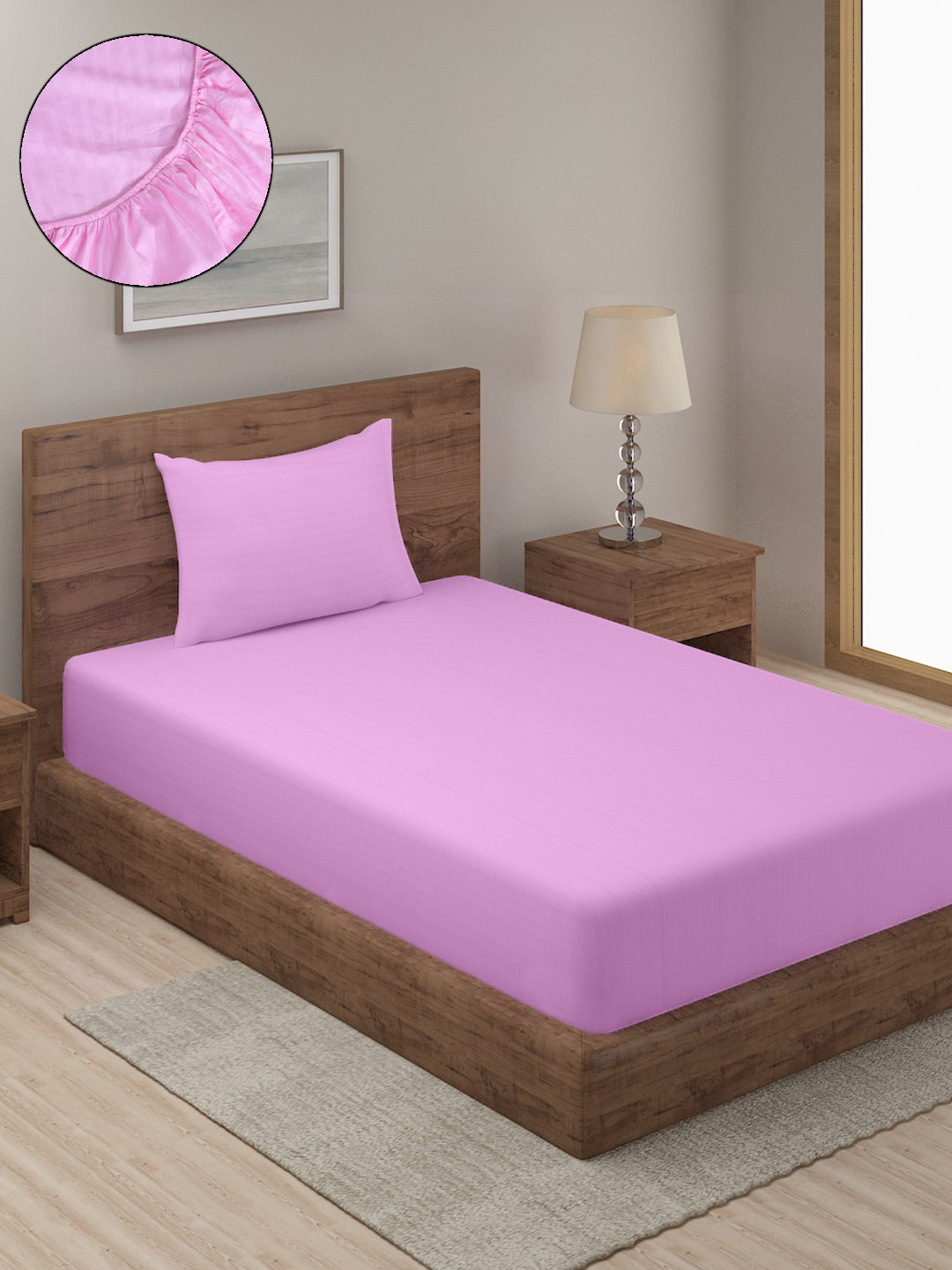 Satin Cotton Striped Premium Bedsheet with  Pillow Covers