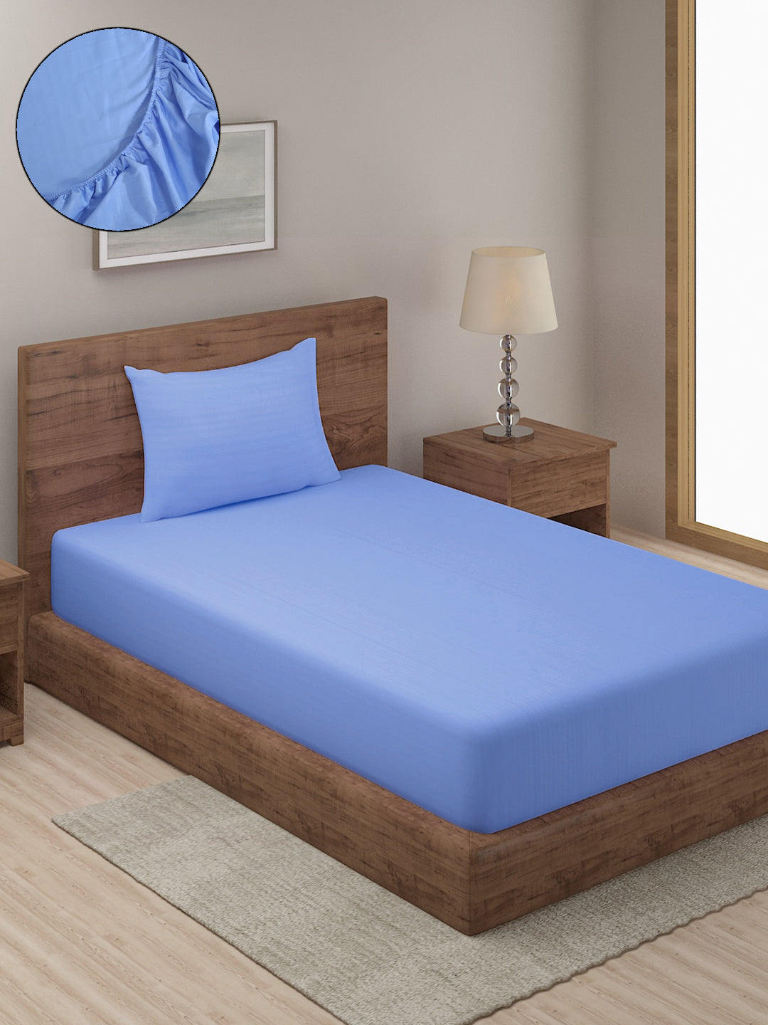 Satin Cotton Striped Premium Bedsheet with  Pillow Covers
