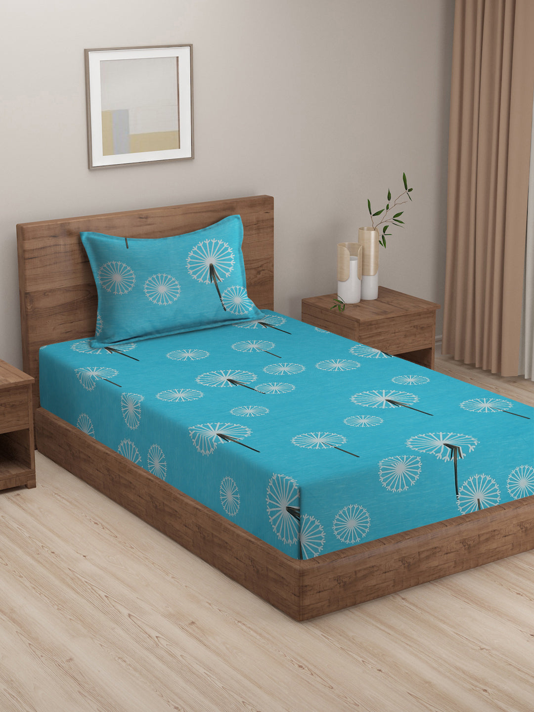 Soft Pollycotton Floral Bedsheet 220 TC Bedsheet with Maching  pillow cover