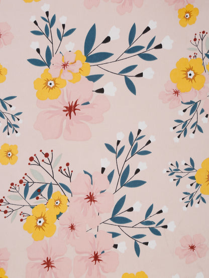Soft Pollycotton Floral Bedsheet 220 TC Bedsheet with Maching  pillow cover