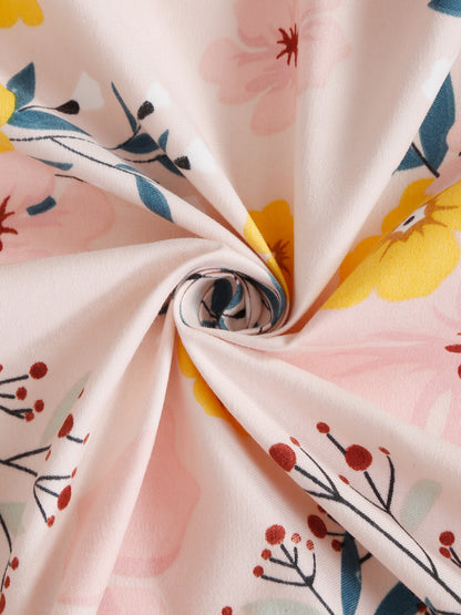 Soft Pollycotton Floral Bedsheet 220 TC Bedsheet with Maching  pillow cover