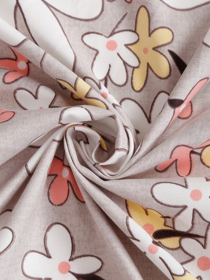 Soft Pollycotton Floral Bedsheet 220 TC Bedsheet with Maching  pillow cover