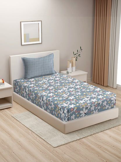 Soft Pollycotton Floral Bedsheet 220 TC Bedsheet with Maching  pillow cover