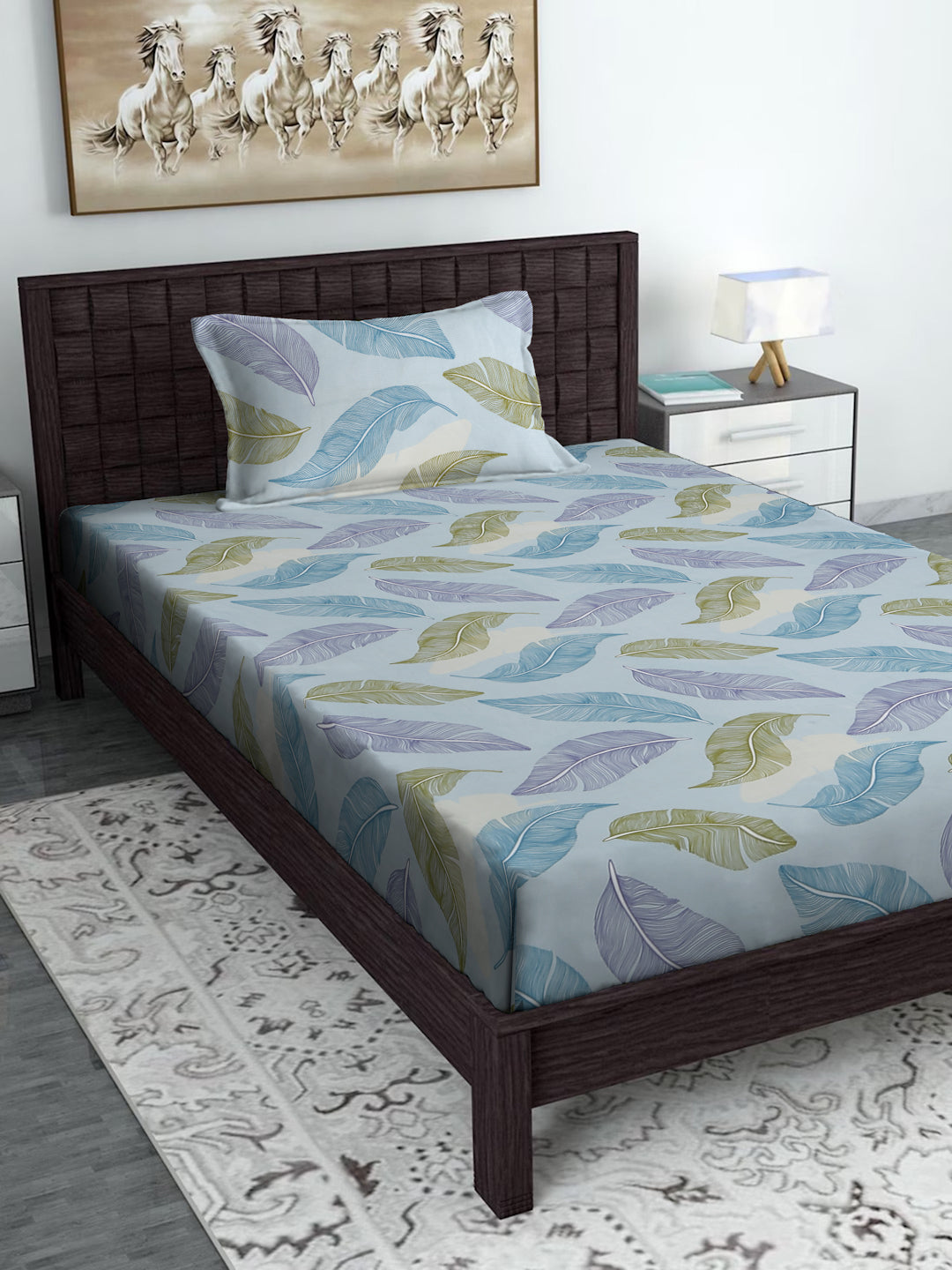 Soft Pollycotton Floral Bedsheet 220 TC Bedsheet with Maching  pillow cover