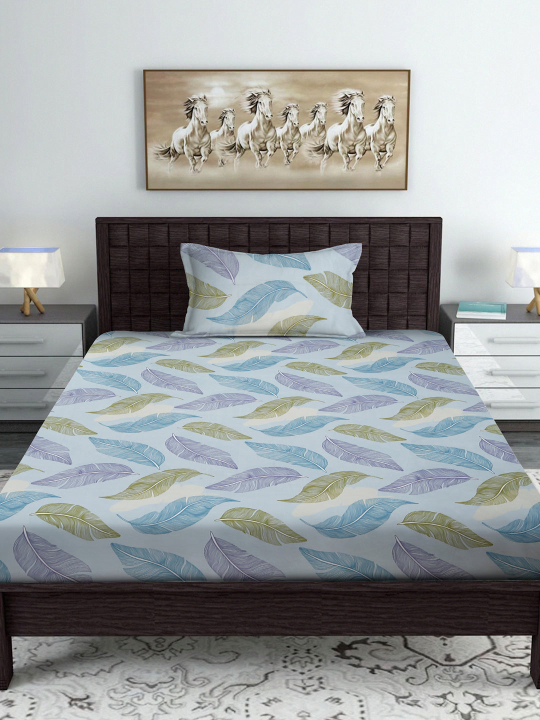 Soft Pollycotton Floral Bedsheet 220 TC Bedsheet with Maching  pillow cover