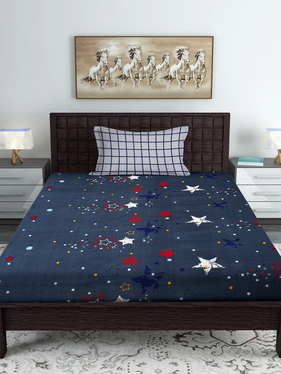 Soft Pollycotton Floral Bedsheet 220 TC Bedsheet with Maching  pillow cover