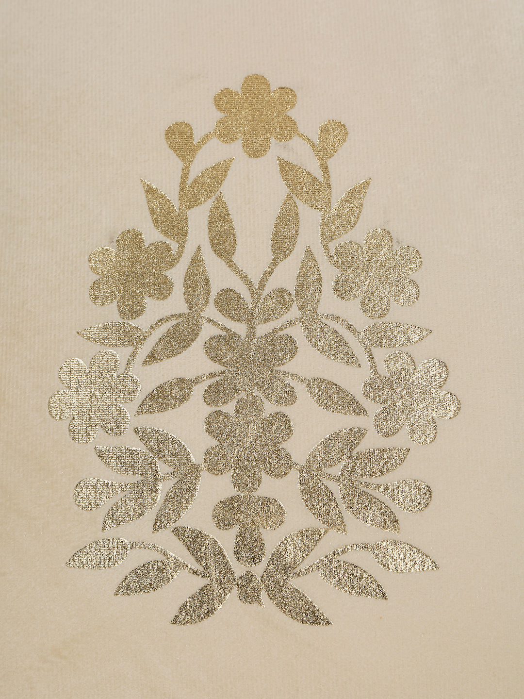 Gold-Toned Floral Velvet Square Cushion Covers 16X16 INCHES