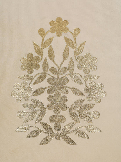 Gold-Toned Floral Velvet Square Cushion Covers 16X16 INCHES