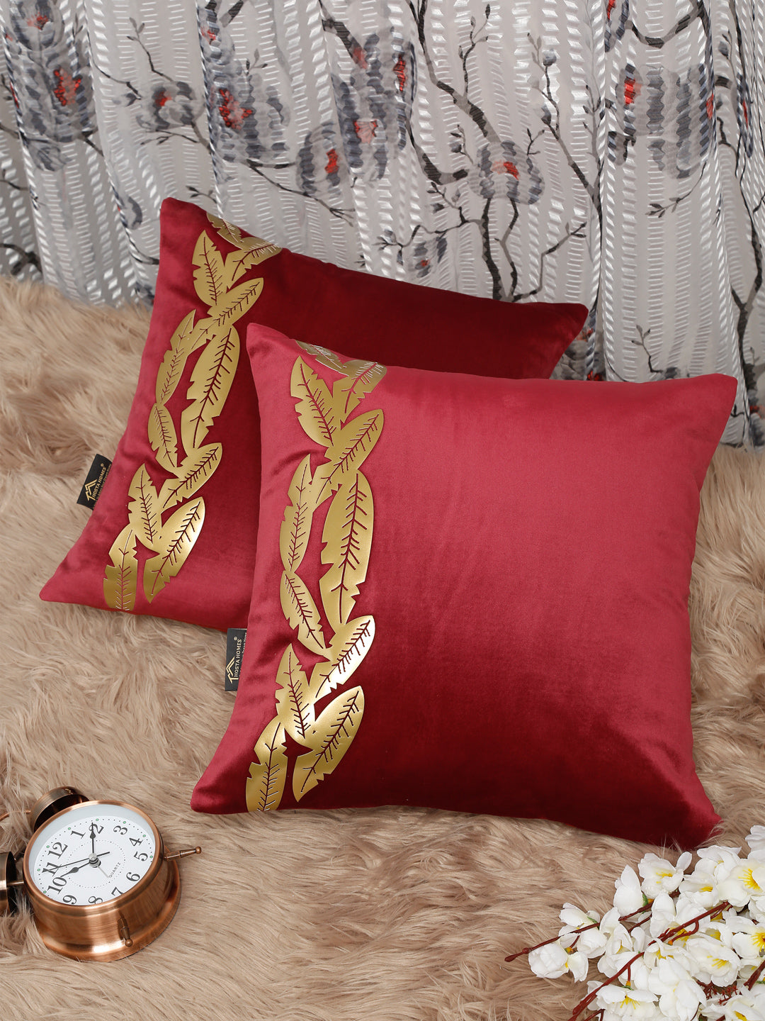 Soft Velvet Foil Printed cushion covers ( 16 x 16 inch )