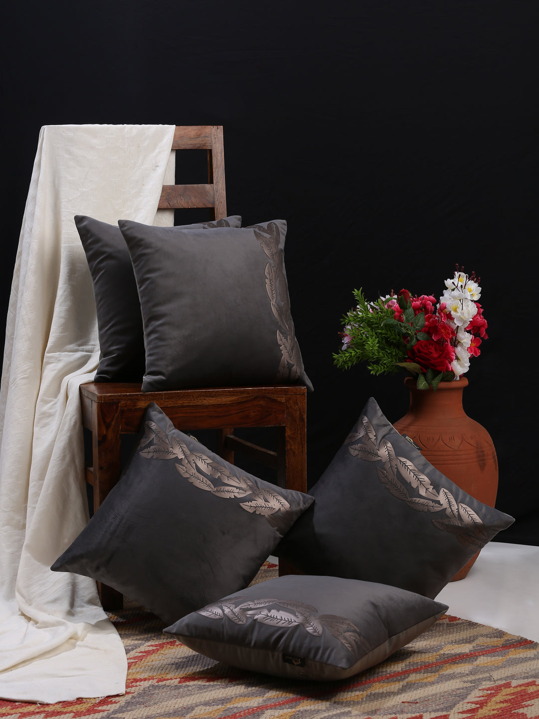 Soft Velvet Foil Printed cushion covers ( 16 x 16 inch )
