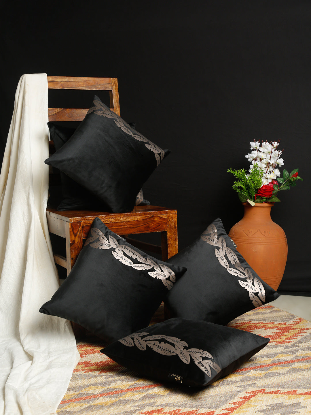 Soft Velvet Foil Printed cushion covers ( 16 x 16 inch )