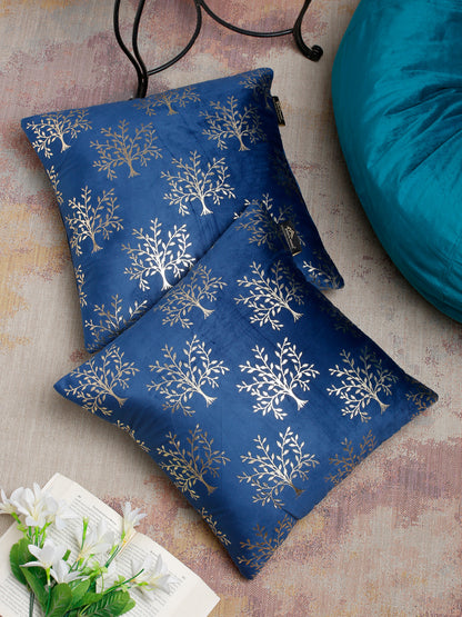 Soft Velvet Golden Foil Printed Cushion Covers ( 16 x 16 inch )