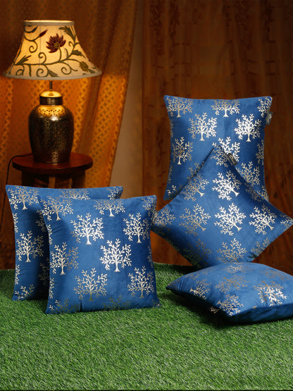 Soft Velvet Golden Foil Printed Cushion Covers ( 16 x 16 inch )