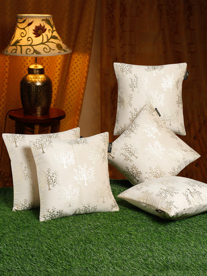 Soft Velvet Golden Foil Printed Cushion Covers ( 16 x 16 inch )