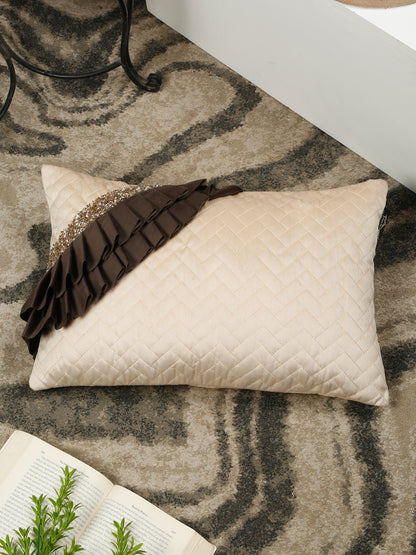Quilted Velvet Frill Cushion Covers with Zipper