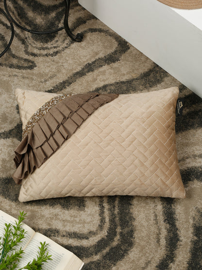 Quilted Velvet Frill Cushion Covers with Zipper