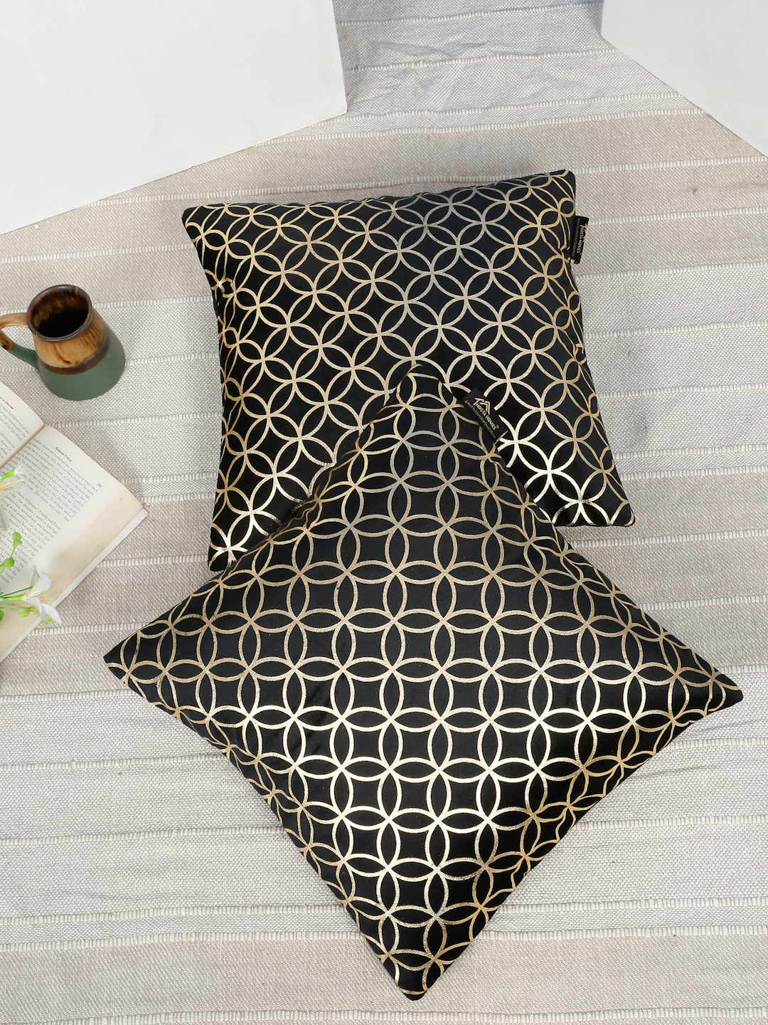 Geometric Printed Velvet Square Cushion Covers 16 X 16 INCHES