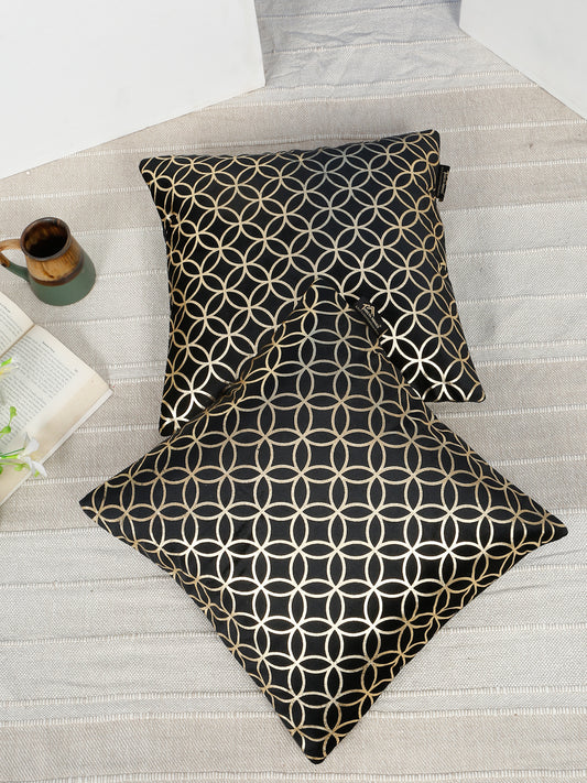 Geometric Printed Velvet Square Cushion Covers 16 X 16 INCHES