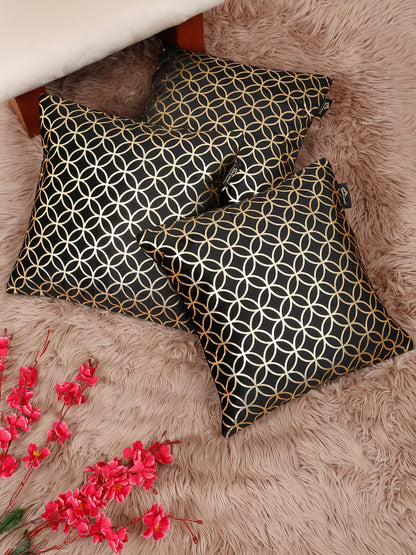 Geometric Printed Velvet Square Cushion Covers 16 X 16 INCHES