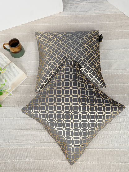 Geometric Printed Velvet Square Cushion Covers 16 X 16 INCHES