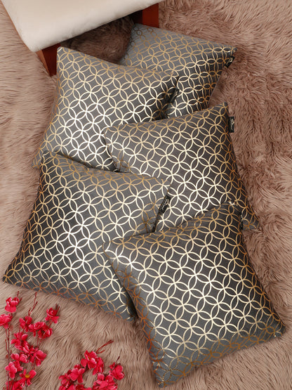 Geometric Printed Velvet Square Cushion Covers 16 X 16 INCHES