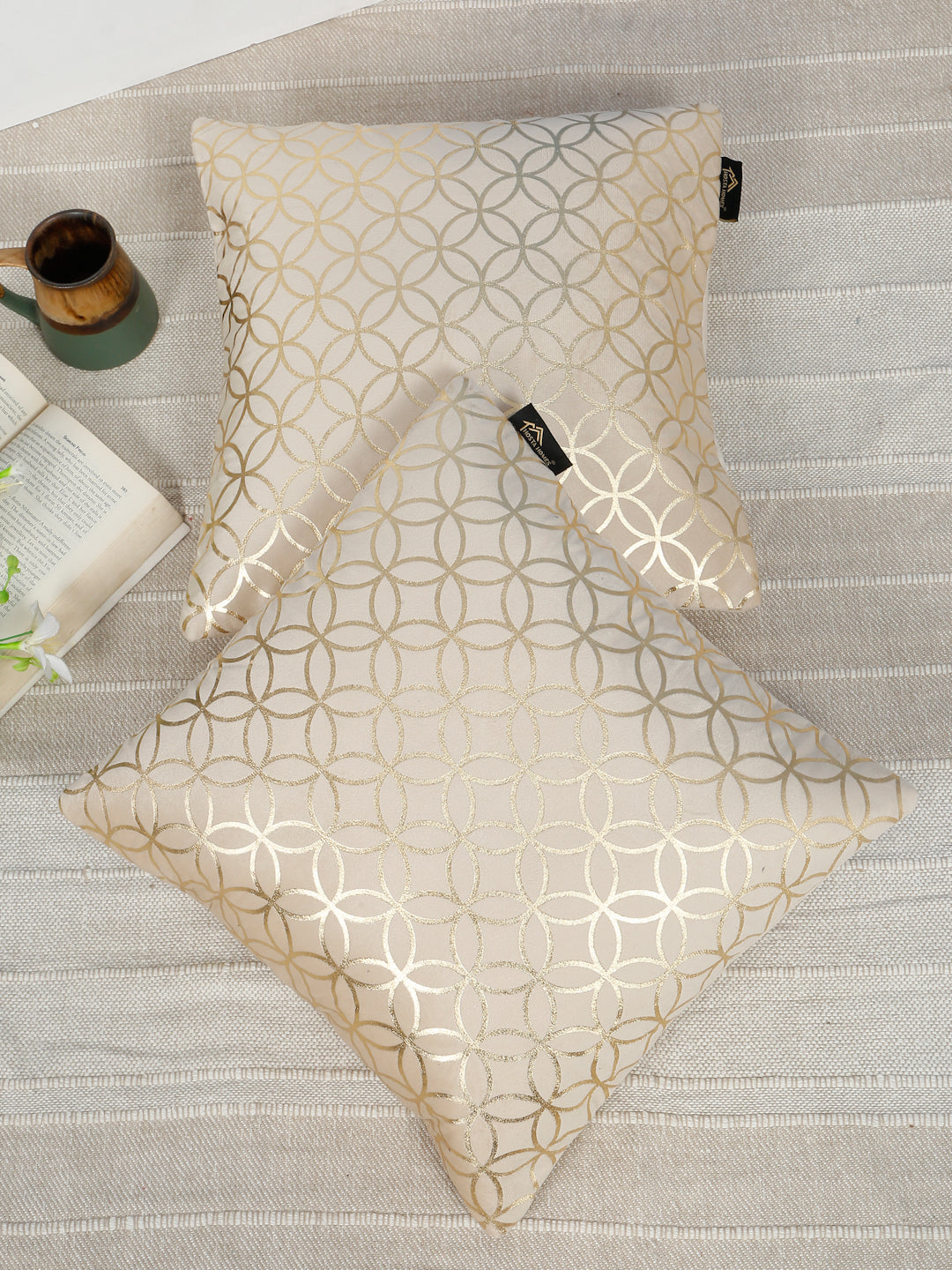 Geometric Printed Velvet Square Cushion Covers 16 X 16 INCHES