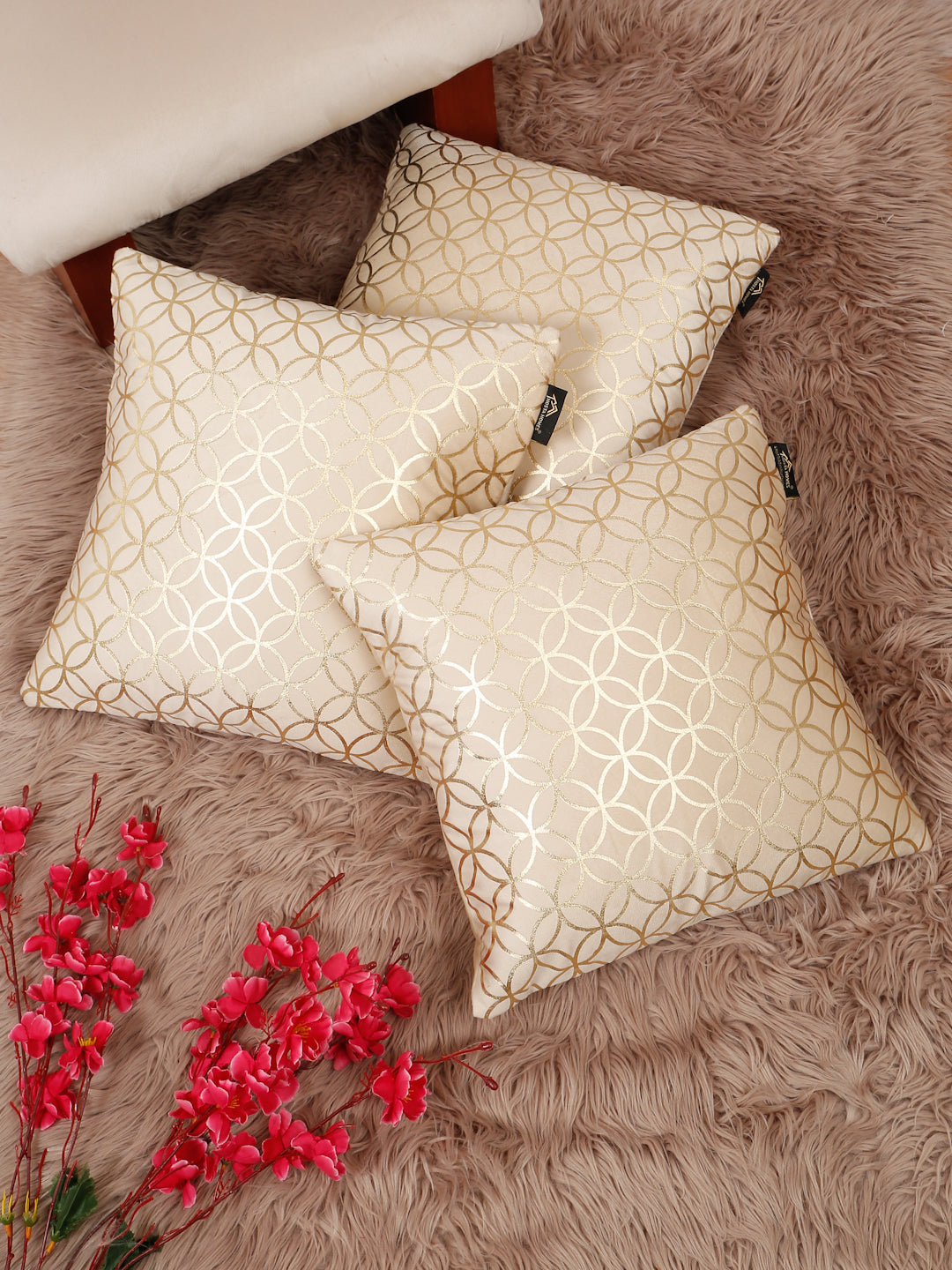 Geometric Printed Velvet Square Cushion Covers 16 X 16 INCHES