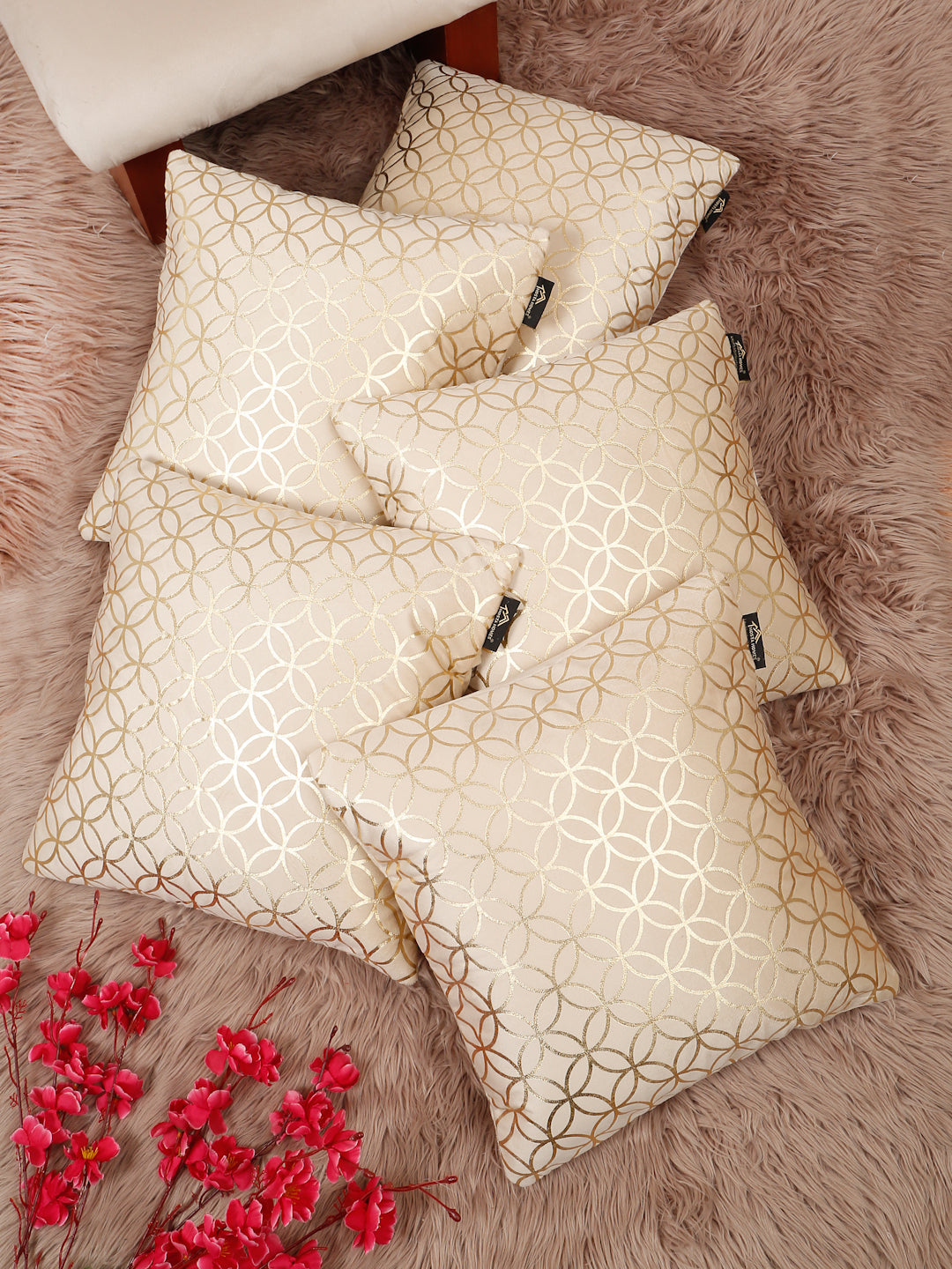Geometric Printed Velvet Square Cushion Covers 16 X 16 INCHES
