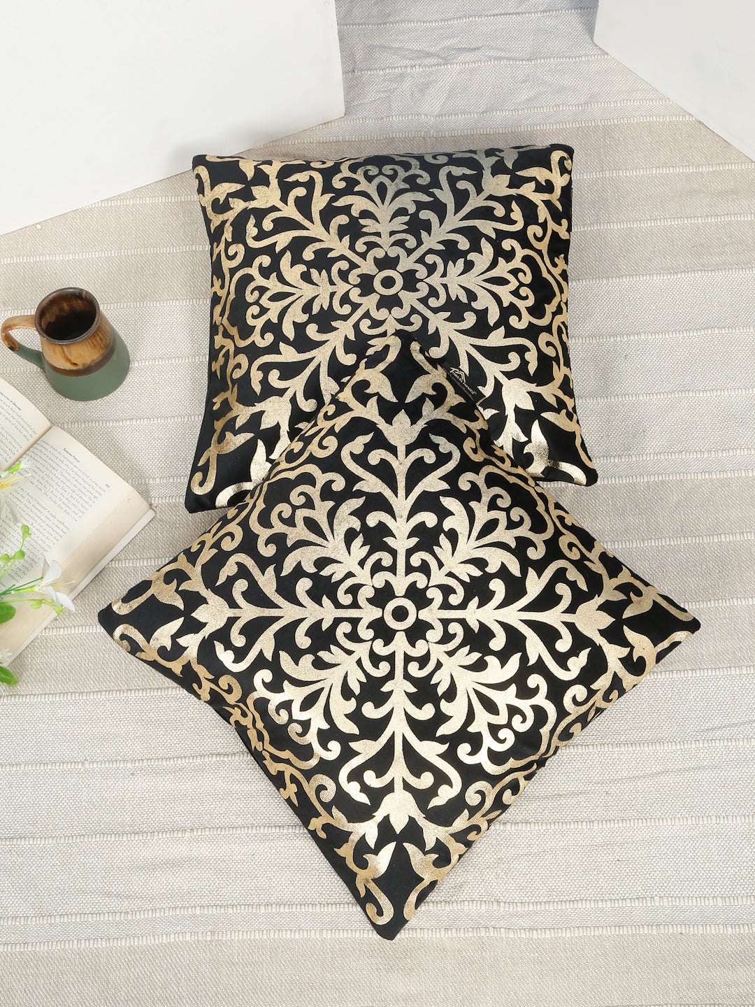 Floral Velvet Square Cushion Covers 16 X 16 INCHES