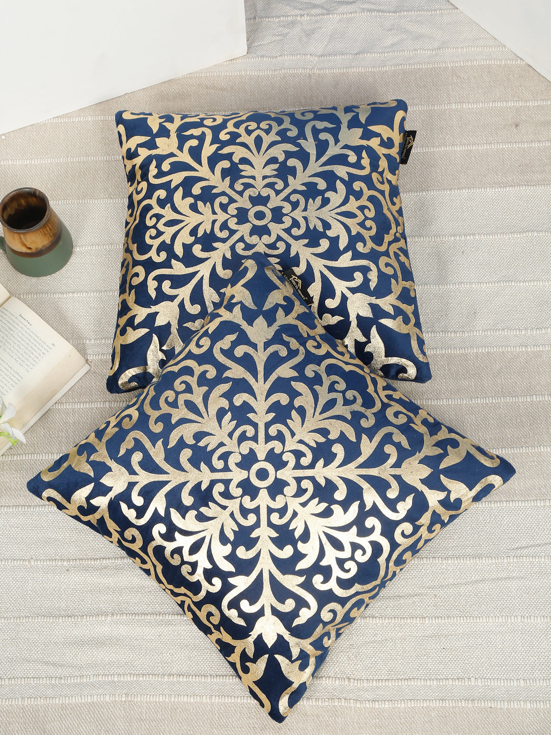 Floral Velvet Square Cushion Covers 16 X 16 INCHES