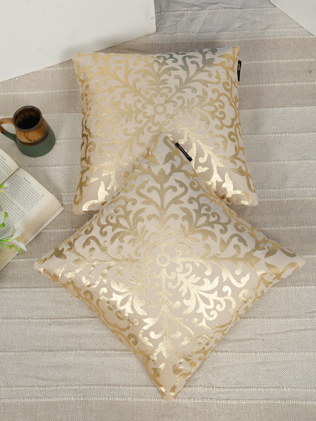 Floral Velvet Square Cushion Covers 16 X 16 INCHES