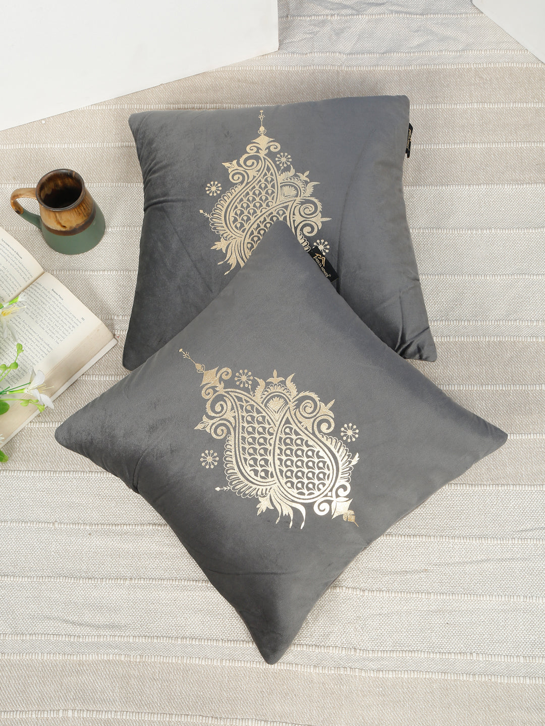 Printed Velvet Square Cushion Covers 16 X 16 INCHES