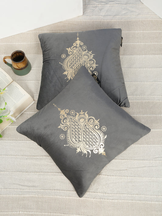 Printed Velvet Square Cushion Covers 16 X 16 INCHES