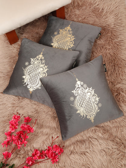 Printed Velvet Square Cushion Covers 16 X 16 INCHES